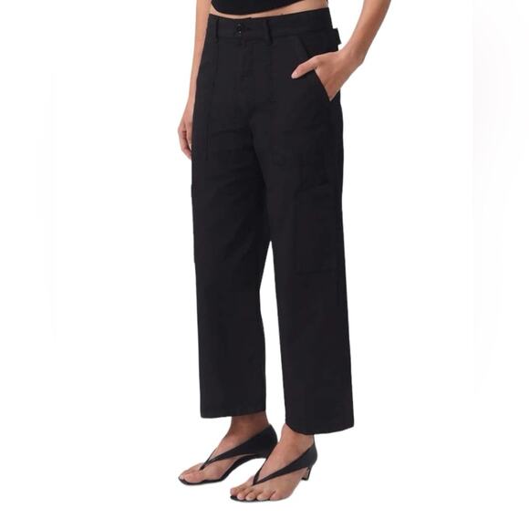 Agolde Daria Utility Black Pants size 28 cropped - Picture 1 of 9